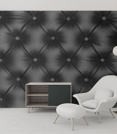 Ταπετσαρία Τοίχου μαύρο δέρμα Leather Lux