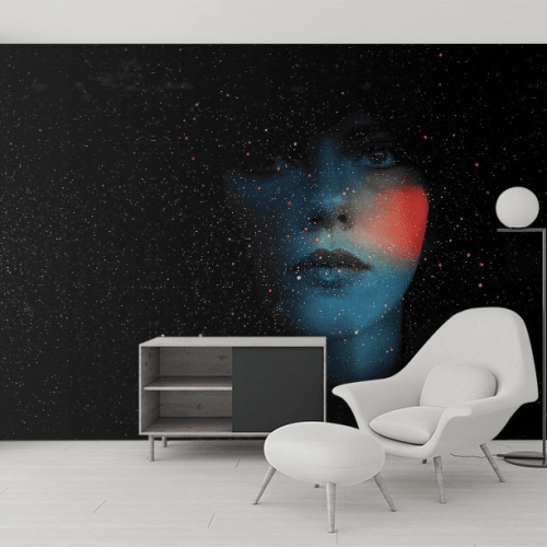 Ταπετσαρία Τοίχου Αφηρημένο πρόσωπο Galaxy Girl Abstract Face