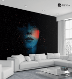 Ταπετσαρία Τοίχου Galaxy Girl Abstract Face