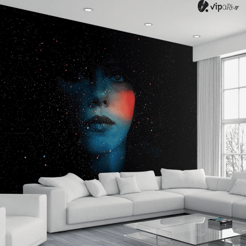 Ταπετσαρία Τοίχου Galaxy Girl Abstract Face