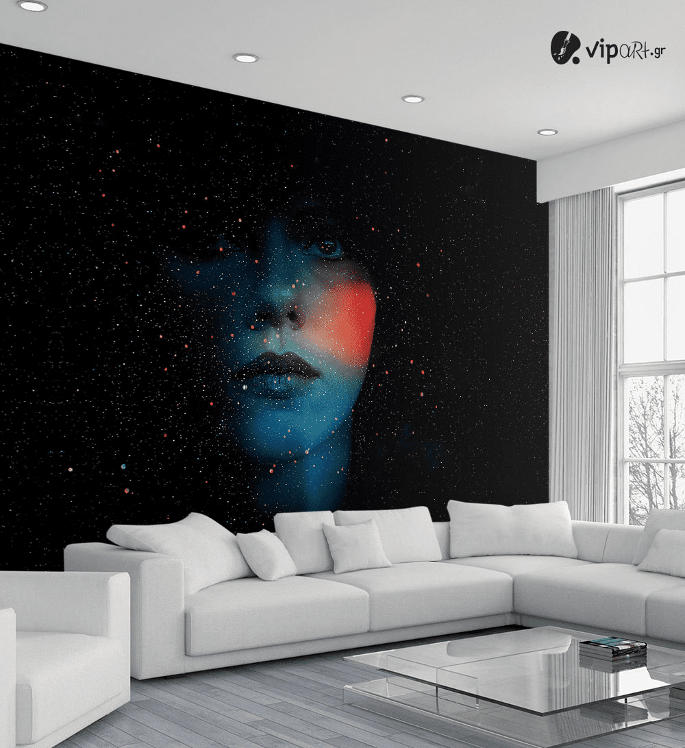 Ταπετσαρία Τοίχου Galaxy Girl Abstract Face