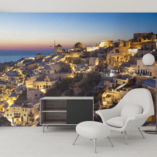 Ταπετσαρία Τοίχου Βράδυ στη Σαντορίνη - Evening In Santorini