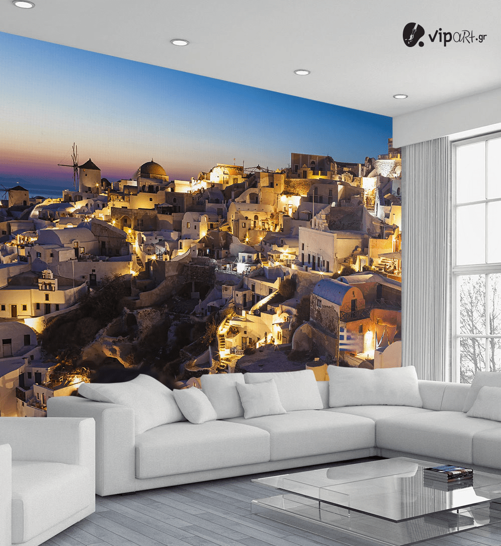 Ταπετσαρία Τοίχου Evening In Santorini