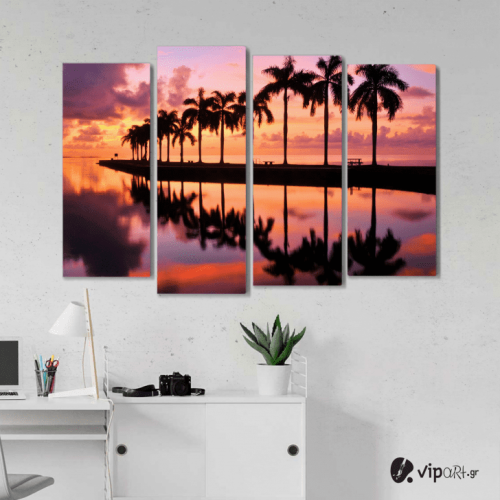 Πίνακας Καμβάς Τετράπτυχος Palmetto Bay Miami