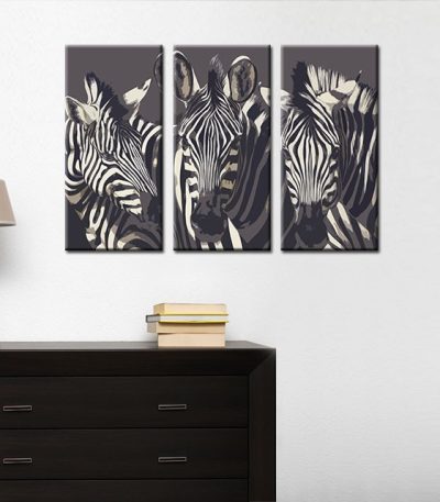 Καμβάς Τρίπτυχος Zebras