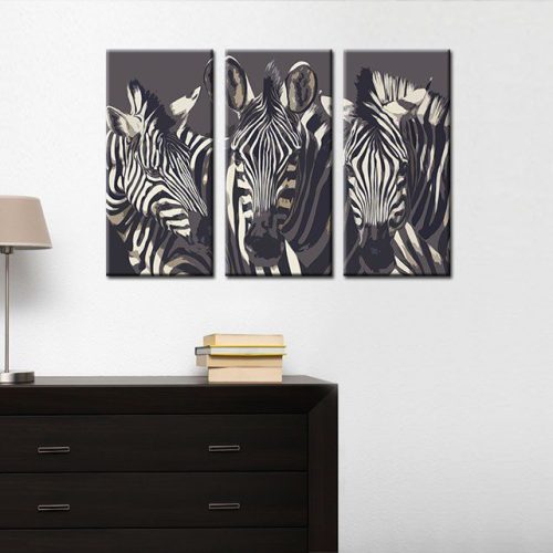 Καμβάς Τρίπτυχος Zebras