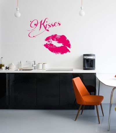 Αυτοκόλλητο Τοίχου "Kisses Lips"