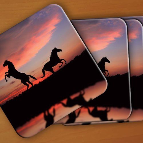 Σουβερ 6 τεμάχια Horses Sunset