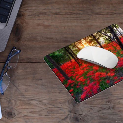 Mousepad 2 τεμάχια Κόκκινα Λουλούδια Στο Δάσος