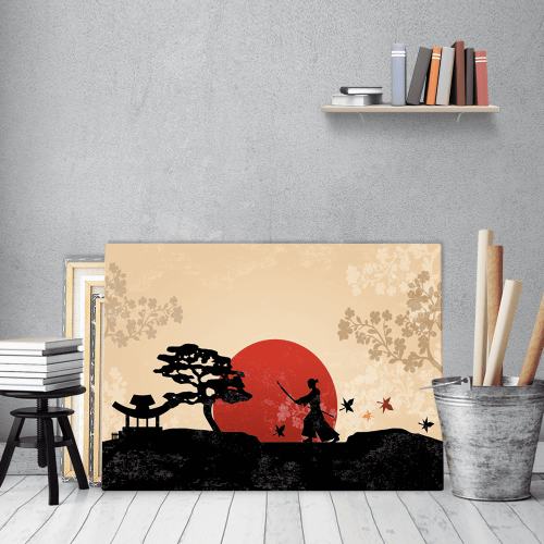 Πίνακας Καμβάς Japanese Ninja Sunset
