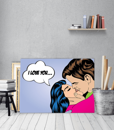 Πίνακας Καμβάς pop Art I Love You
