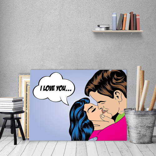 Πίνακας Καμβάς pop Art I Love You