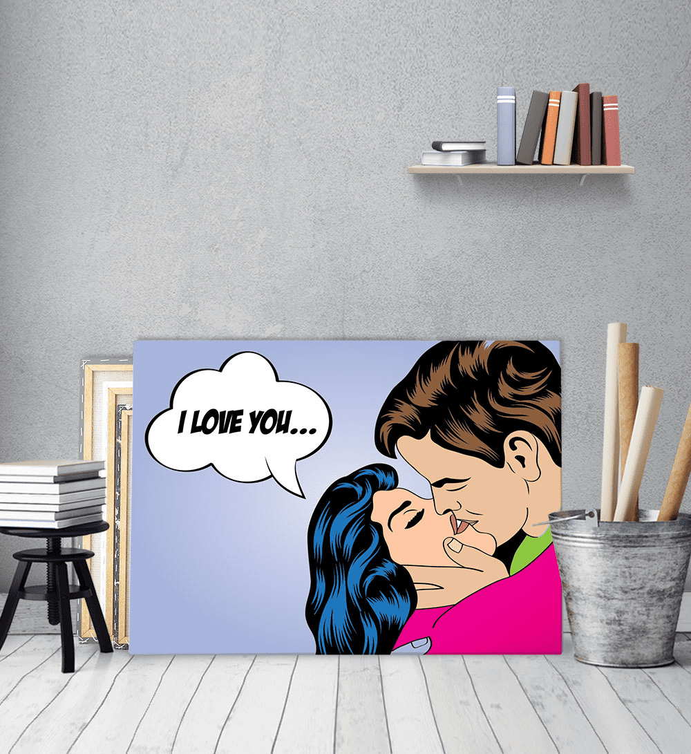 Πίνακας Καμβάς pop Art I Love You Πίνακας Καμβάς pop Art I Love You