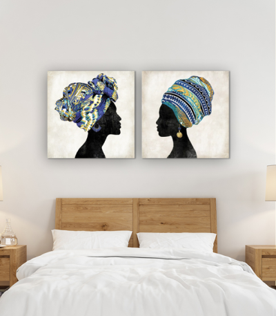 Σύνθεση Με Πίνακες Καμβάδες 60x60 - 2 Τεμάχια - African Women 2