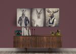 Σύνθεση Με Πίνακες Καμβάδες 30x40 - 3 Τεμάχια - Animal Heads