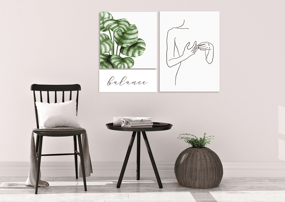 Σύνθεση Με Πίνακες Καμβάδες 105x70- 3 Τεμάχια - Balance