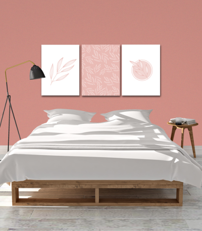 Σύνθεση Με Πίνακες Καμβάδες 30x40 - 3 Τεμάχια - Minimal Flower