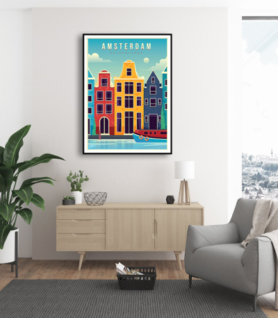 Εκτύπωση σε Αφίσα φωτογραφικό Χαρτί Retro Amsterdam Netherlands