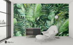 Αυτοκόλλητη Ταπετσαρία Τοίχου Green tropical palm - Πράσινα Φύλλα