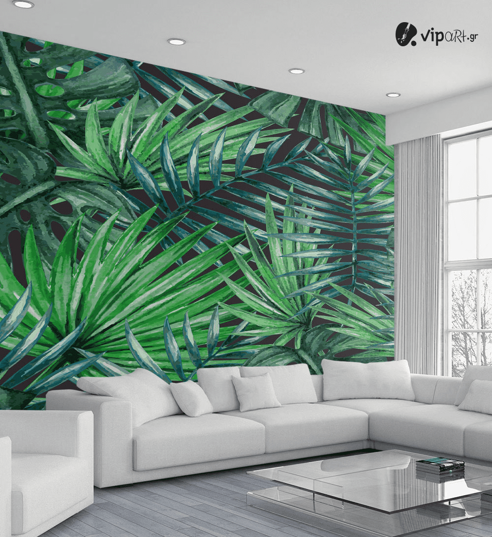 Αυτοκόλλητη Ταπετσαρία Τοίχου Tropical Palm Leaves
