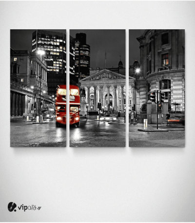 Καμβάς Τρίπτυχος Πίνακας Red Bus London