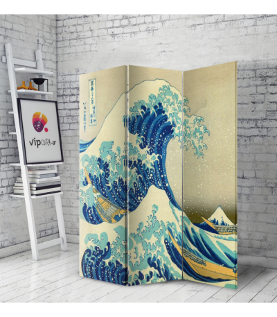Διακοσμητικό Παραβάν Σε Καμβά Great Wave - Hokusai