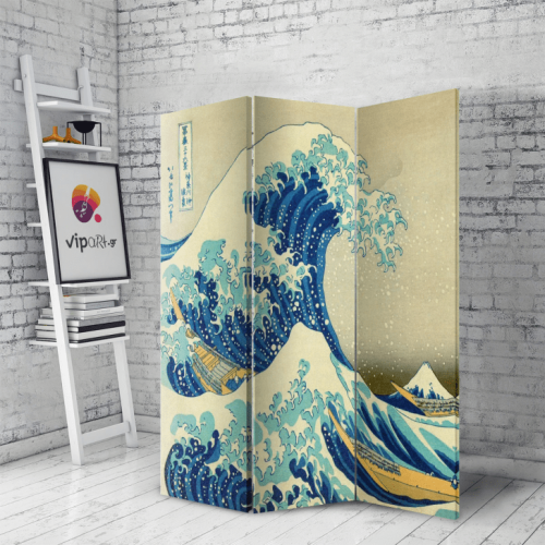 Διακοσμητικό Παραβάν Σε Καμβά Great Wave - Hokusai