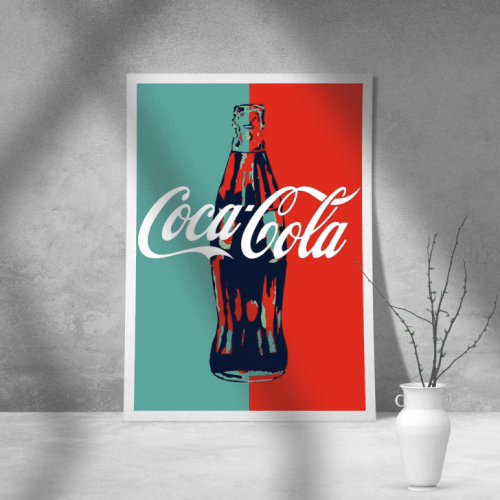 Εκτύπωση σε Αφίσα φωτογραφικό Χαρτί Retro Coca Cola Διαφήμιση
