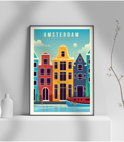 Εκτύπωση σε Αφίσα φωτογραφικό Χαρτί Retro Amsterdam Netherlands