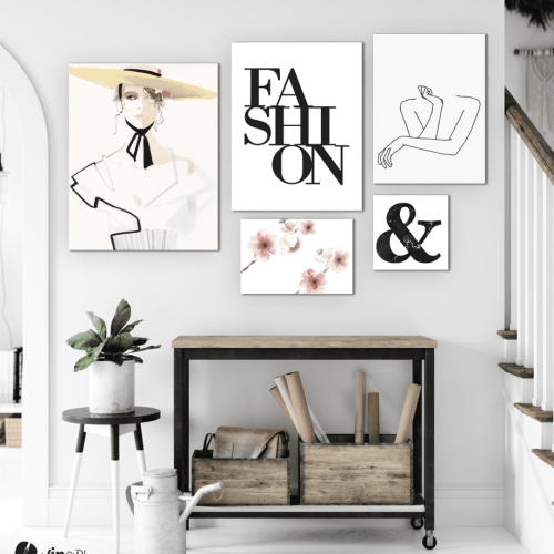 Σύνθεση Με Πίνακες Καμβάδες 95x75- 5 Τεμάχια - Fashion