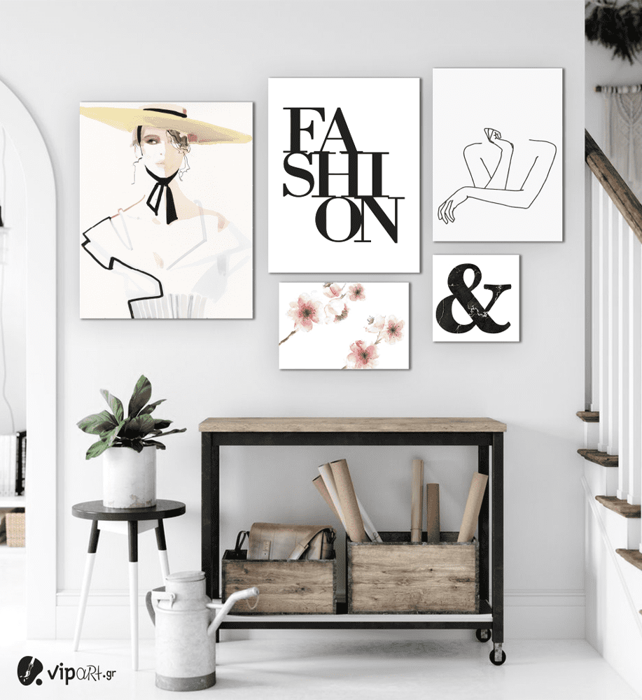 Σύνθεση Με Πίνακες Καμβάδες 95x75- 5 Τεμάχια - Fashion