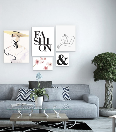 Σύνθεση Με Πίνακες Καμβάδες 95x75- 5 Τεμάχια - Fashion