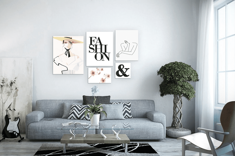 Σύνθεση Με Πίνακες Καμβάδες 95x75- 5 Τεμάχια - Fashion