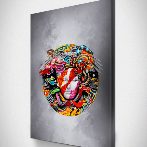 Πίνακας σε Καμβά με Wall art graffiti Μέδουσα Versace
