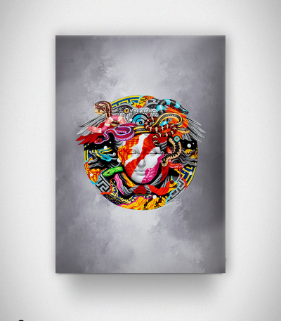 Πίνακας σε Καμβά με Wall art graffiti Μέδουσα Versace