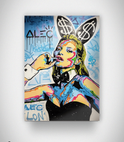 Πίνακας σε Καμβά : Kate Moss Playboy Street Art