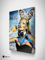 Πίνακας σε Καμβά : Kate Moss Playboy Street Art