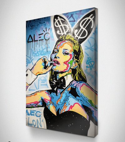Πίνακας σε Καμβά : Kate Moss Playboy Street Art