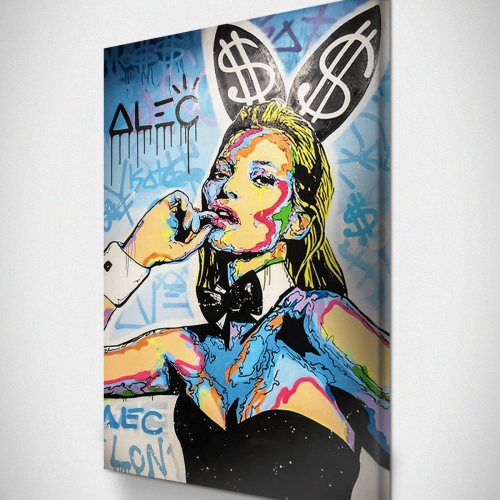 Πίνακας σε Καμβά : Kate Moss Playboy Street Art