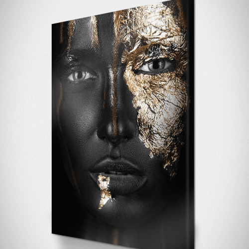 Πίνακας σε Καμβά woman dark skin gold makeup art 4