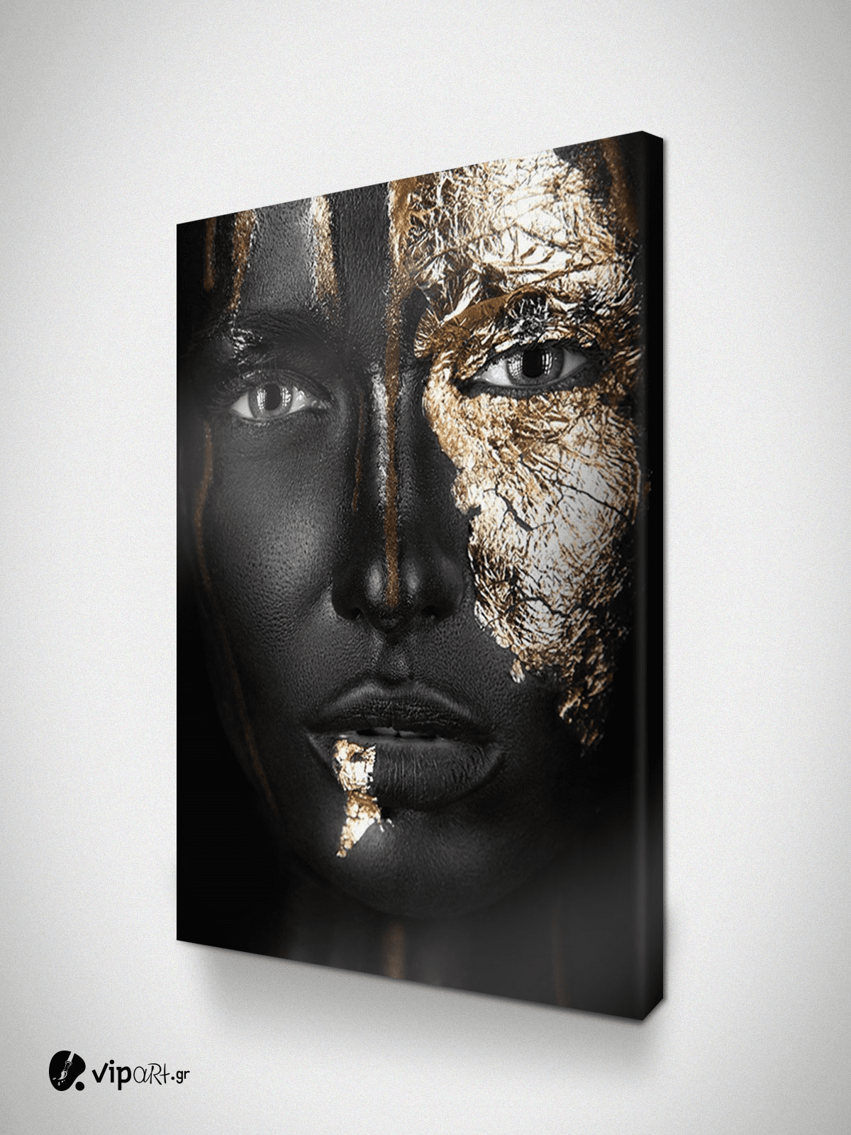 Πίνακας σε Καμβά woman dark skin gold makeup art 4