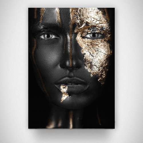 Πίνακας σε Καμβά woman dark skin gold makeup art 4