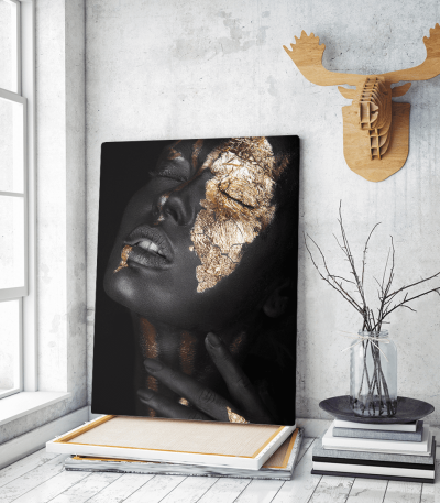 Πίνακας σε Καμβά woman dark skin gold makeup art 5