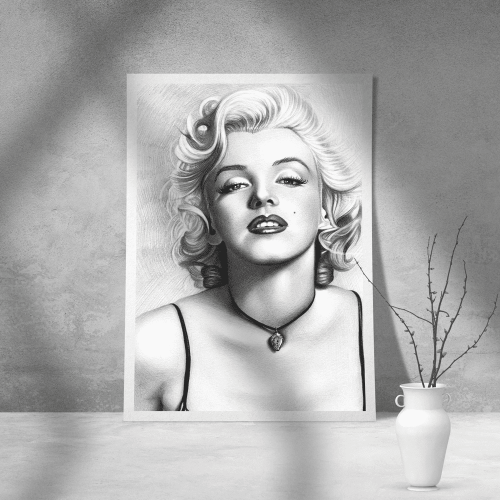 Εκτύπωση σε Αφίσα φωτογραφικό Χαρτί Merlin Monroe Grayscale