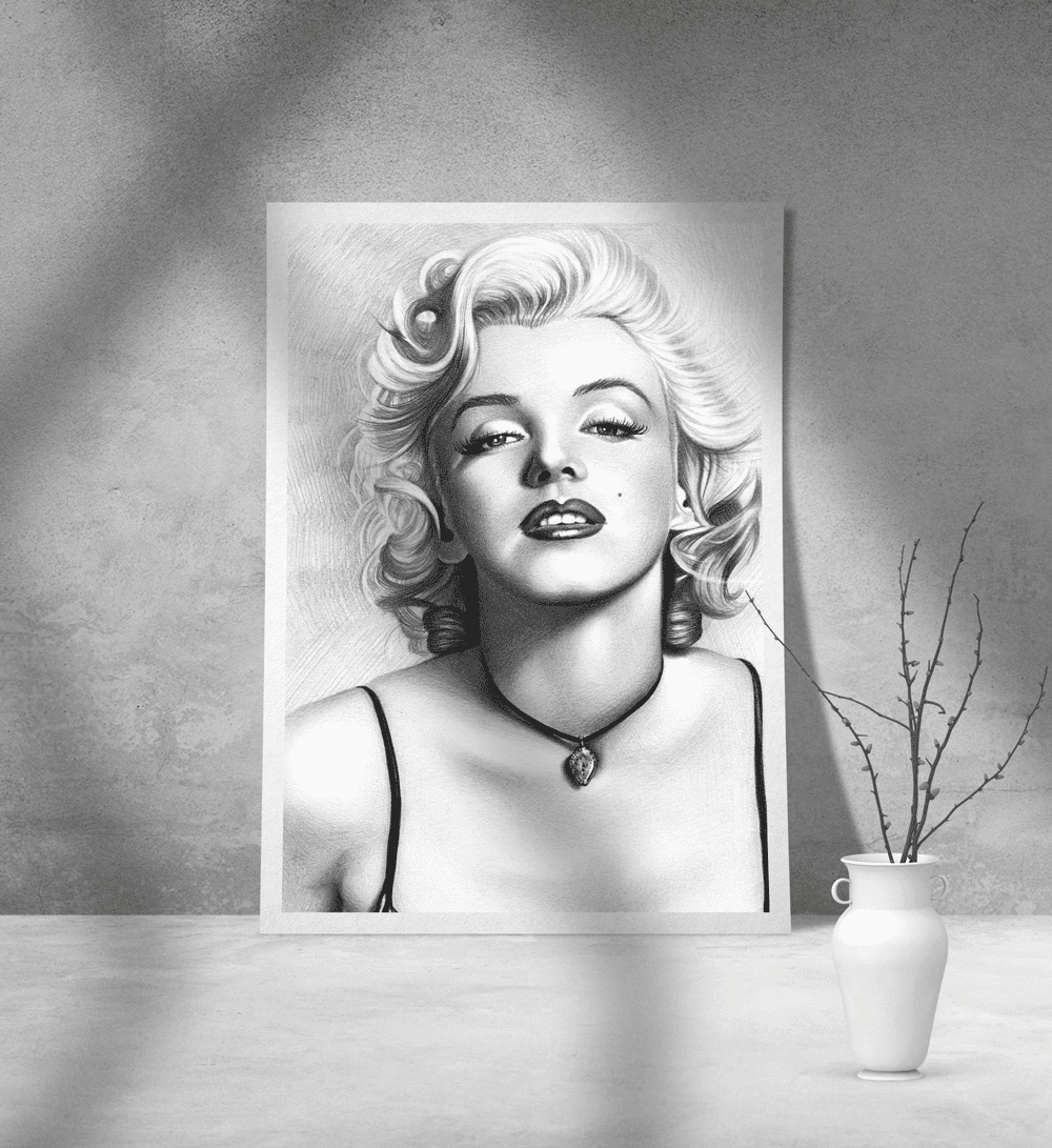Εκτύπωση σε Αφίσα φωτογραφικό Χαρτί Merlin Monroe Grayscale