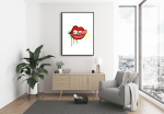 Εκτύπωση σε Αφίσα φωτογραφικό Χαρτί clipart lipstick kiss