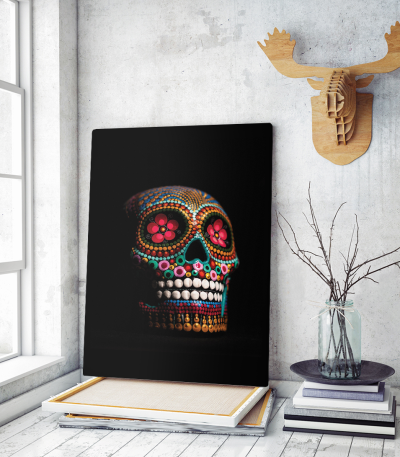 Πίνακας ζωγραφικής σε Καμβά Day of the Dead Skull dia de los muertos