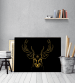 Πίνακας σε Καμβά Gold art deer