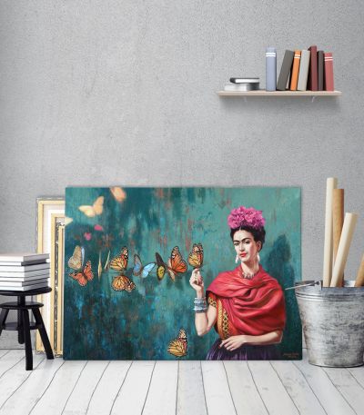 Πίνακας σε Καμβά Butterfly Frida Kahlo