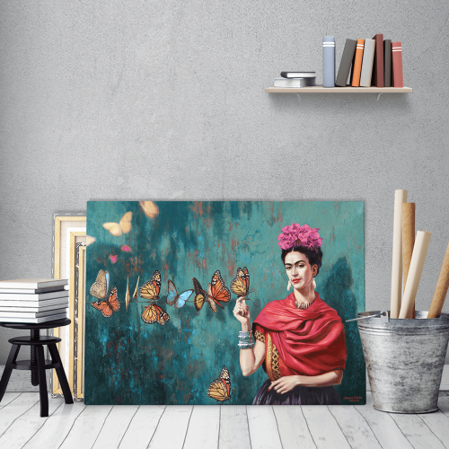 Πίνακας σε Καμβά Butterfly Frida Kahlo